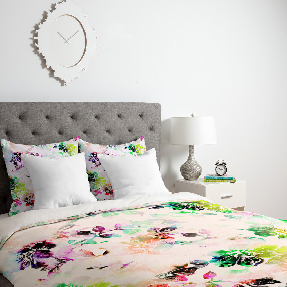 Deny Designs CayenaBlanca Romantic Flowers Duvet Cover - Lightweight