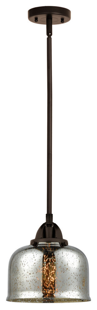 Large Bell Mini Pendant, Oil Rubbed Bronze, Silver Plated Mercury