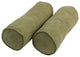 20"X8" Double-Corded Solid Microsuede Bolster Pillows, Set of 2, Sage Green