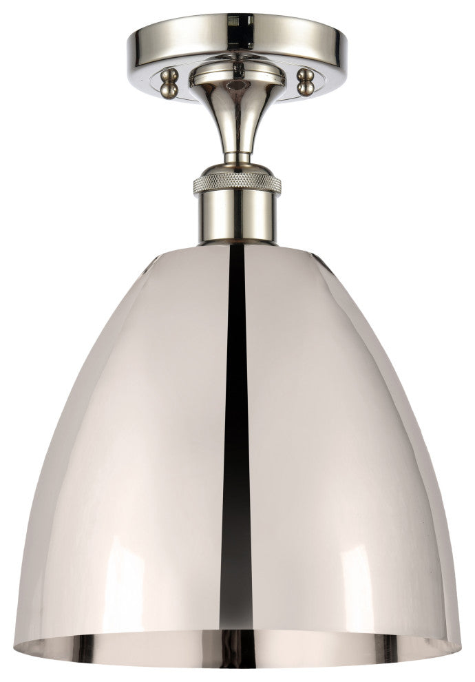 Ballston Dome Semi-Flush Mount, Polished Nickel, Polished Nickel