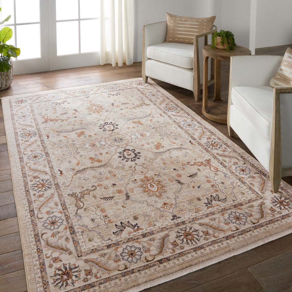 Vibe Romano Medallion Beige/Orange Area Rug 5'X8'