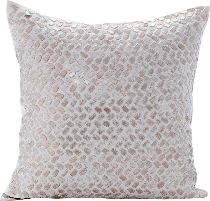 Ivory Decorative Throw Pillow Covers 20"x20" Silk Cushion Cover - Cafe Latte