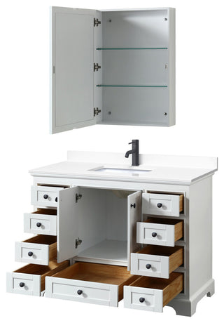 Wyndham Collection WCS202048S-VCA-MED Deborah 48" - Dark Gray / Carrara