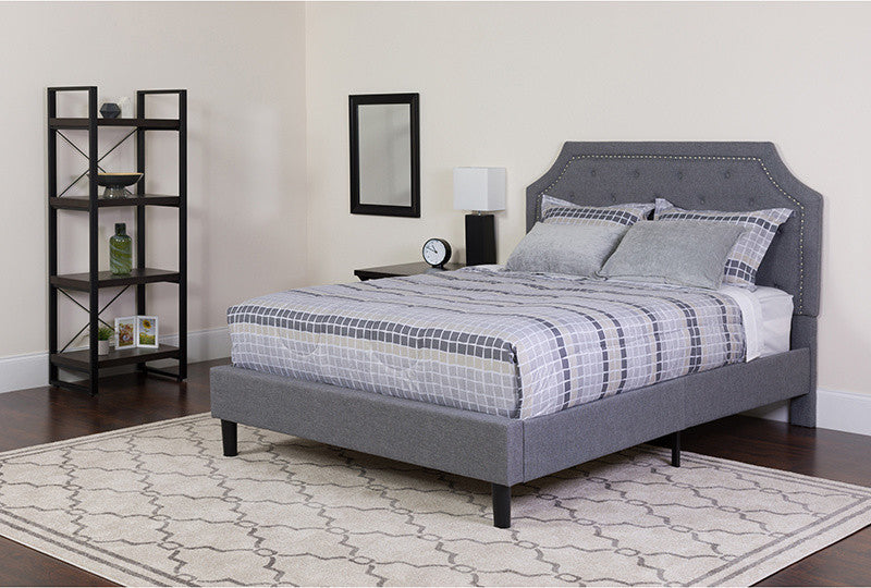Brighton Queen Size Tufted Upholstered Platform Bed With Pocket Spring Mattress