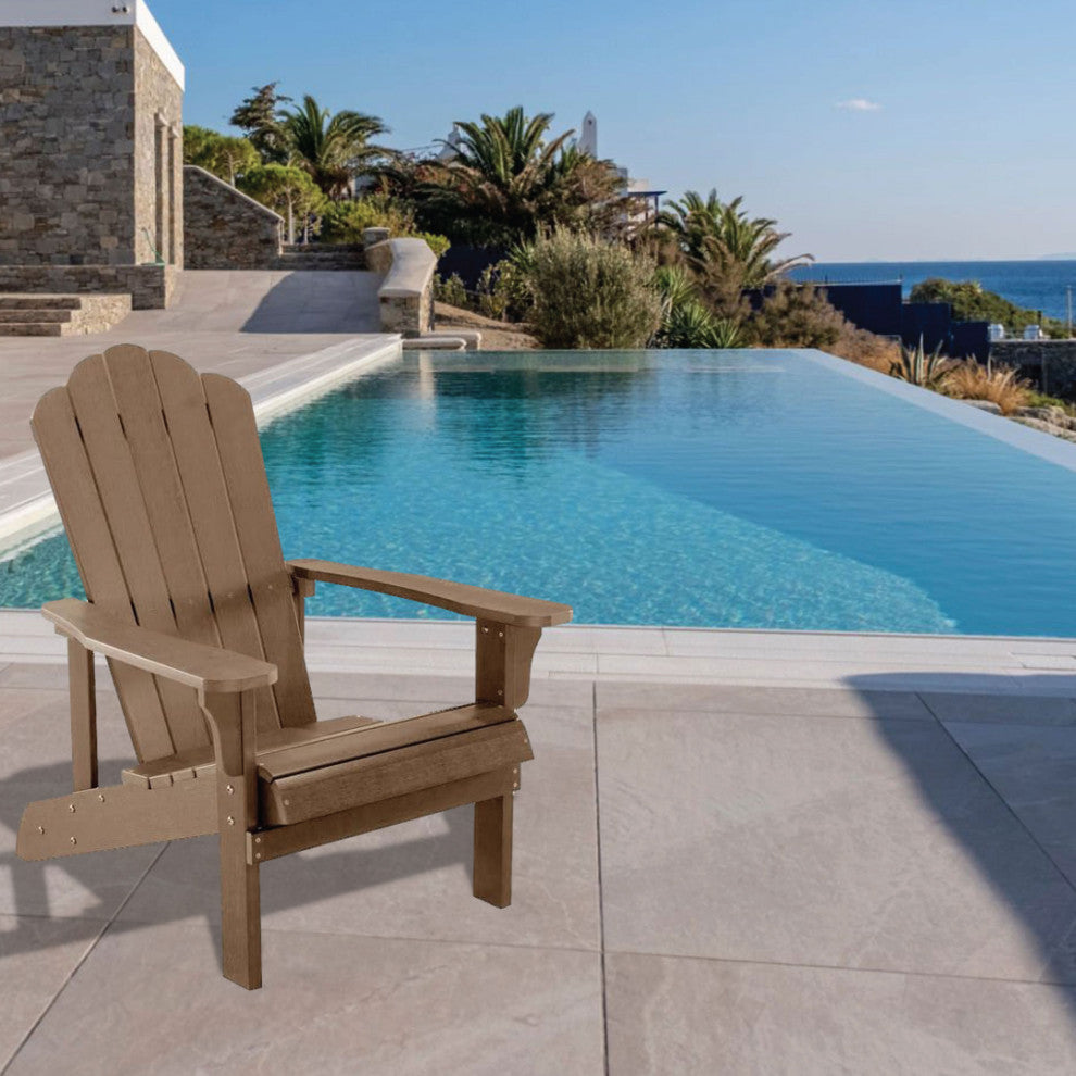 Orlando Plastic Wood Adirondack Chair, Brown