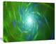 Green Fractal Whirlpool Design, Abstract Wall Art Canvas, 20x12