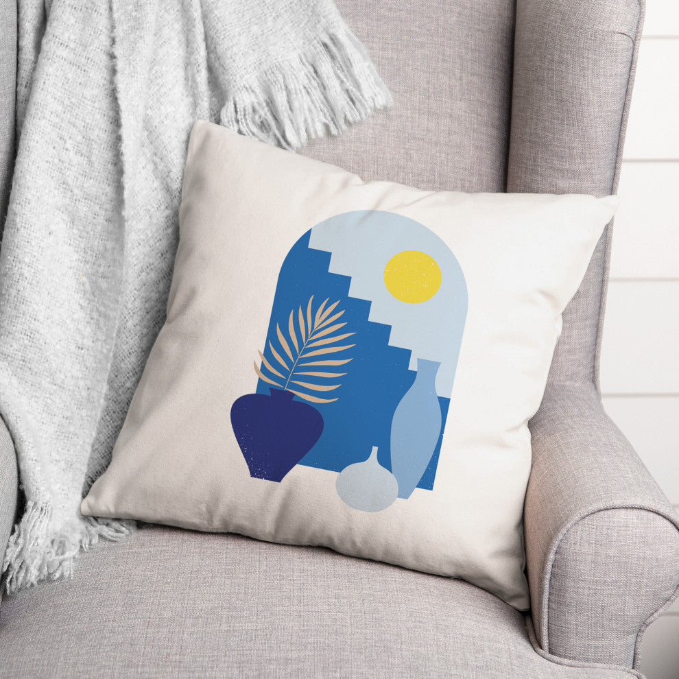 Greek Stairs 3 20x20 Spun Poly Pillow