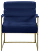 Wayne Velvet Upholstered Accent Chair, Navy