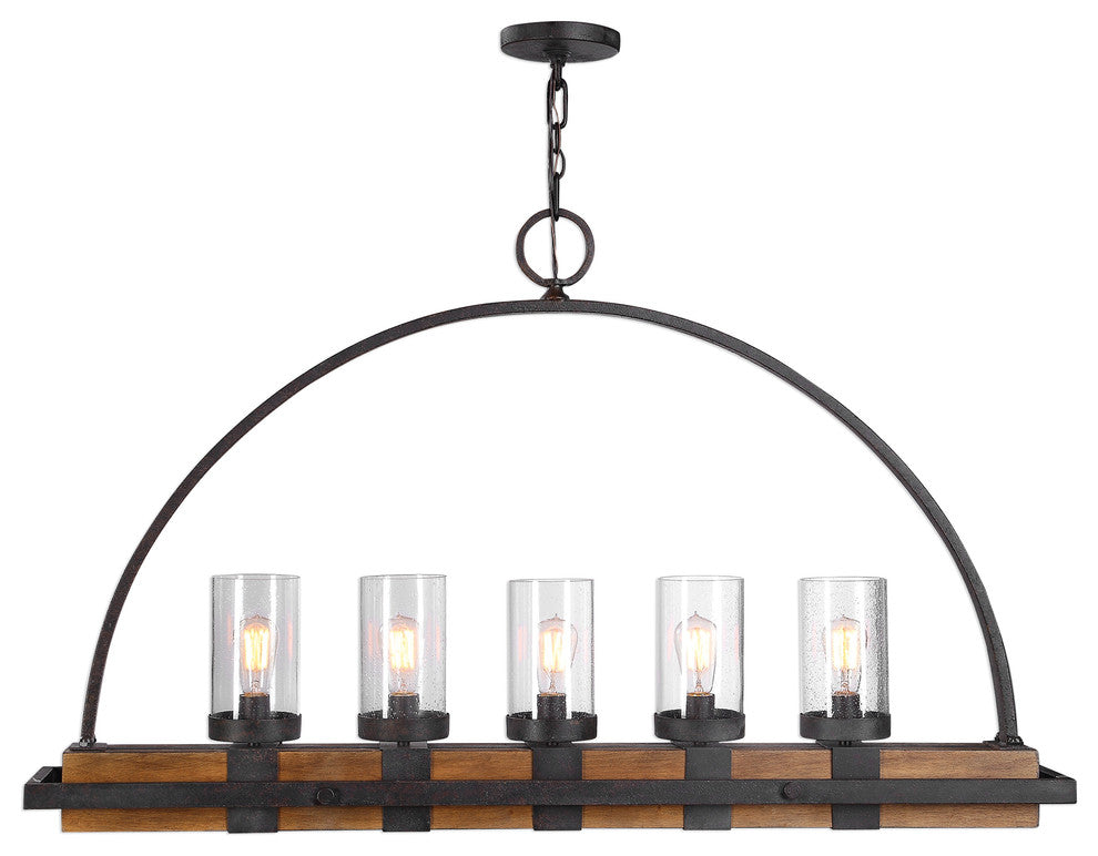 Atwood 5 Light Rustic Linear Chandelier