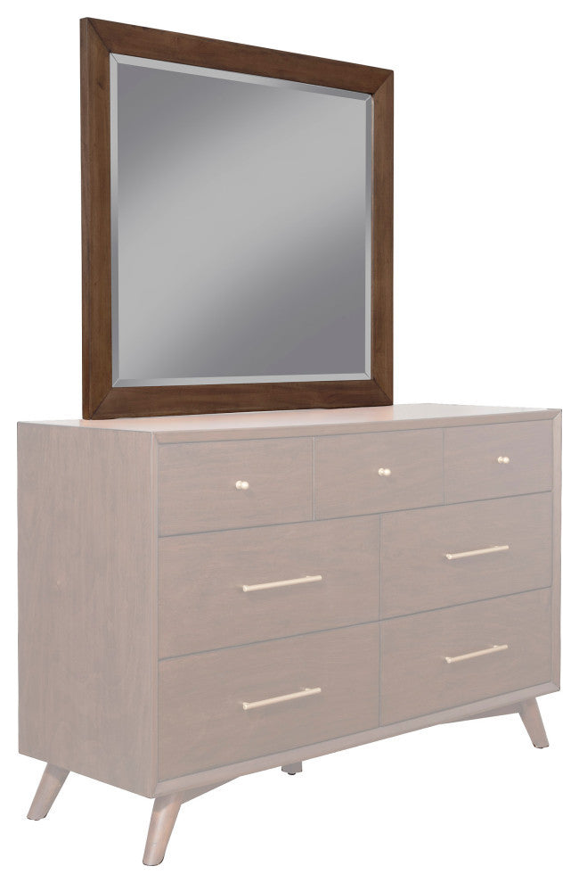 Flynn Mid Century Modern Mirror, Walnut
