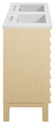 Cascade 48" Natural Oak, Bathroom Vanity With White, 3-Hole Sink Top