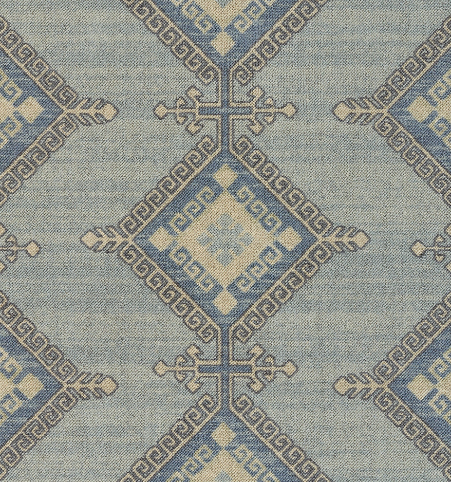 Momeni Anatolia Wool and Nylon Blue Area Rug 5'3" X 7'6"