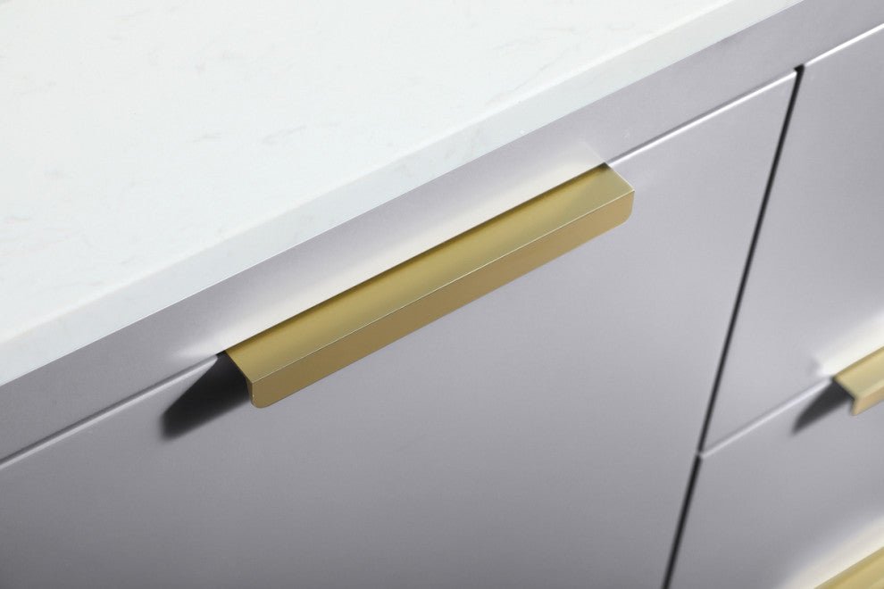 42" Single Bathroom Vanity, Gray, With Backsplash