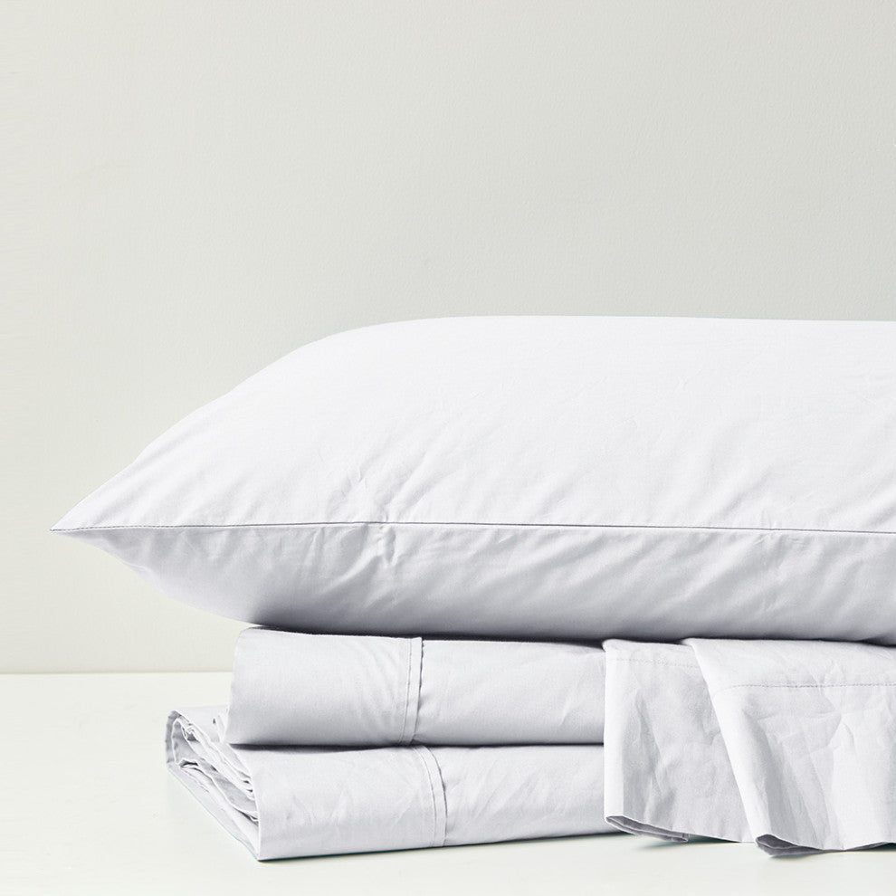Madison Park Peached Percale Cotton Peached Percale Sheet Set, White