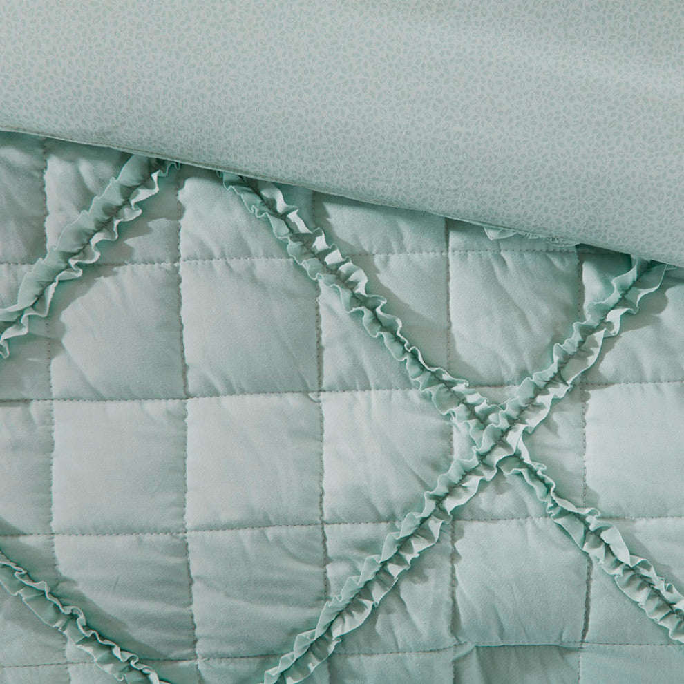 Madison Park Mindy 9 Piece Cotton Percale Comforter Set in Seafoam
