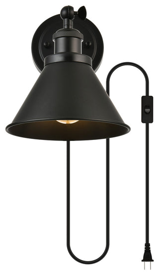 1 Light Black Plug, Wall Sconce
