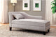 Fabric Upholstered Chaise With Pillow And Nailhead Trim, Light Gray