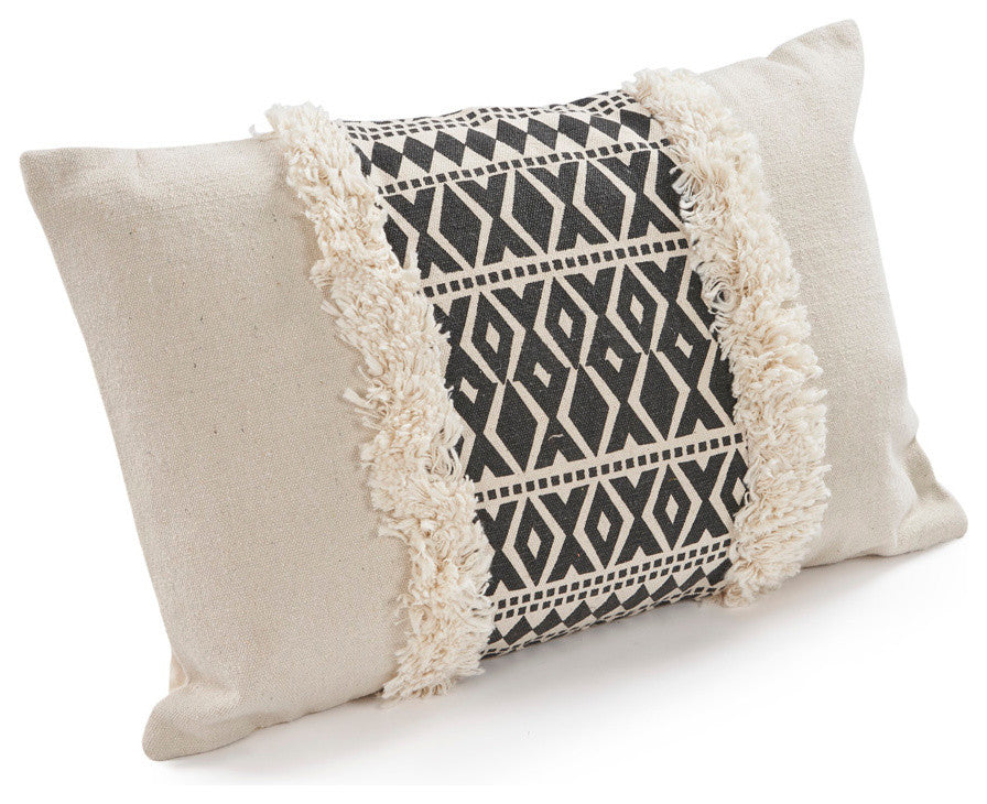 Black Modern Throw Pillow