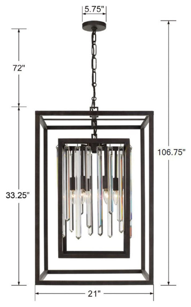 Crystorama Lighting Group 8409 Hollis 6 Light 21"W Crystal - Forged Bronze