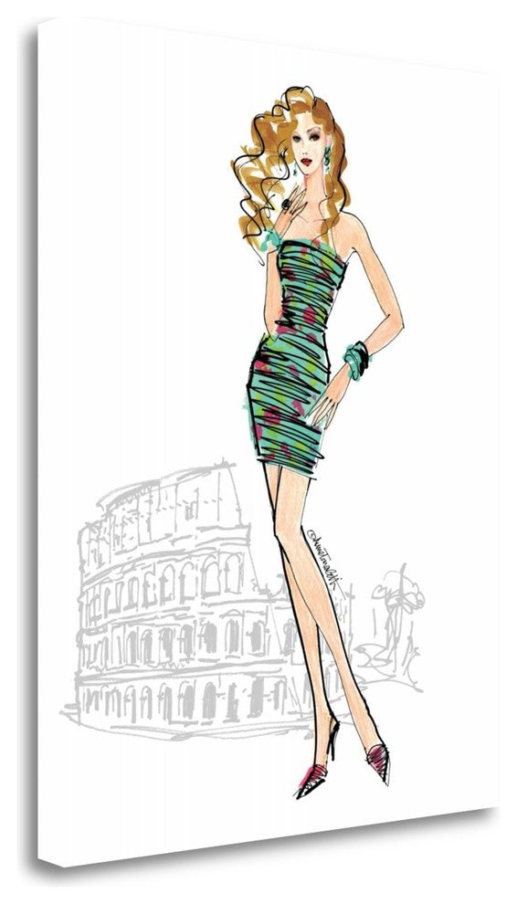 "Colorful Fashion IV - Rome" By Anne Tavoletti, Giclee on Gallery Wrap Canvas