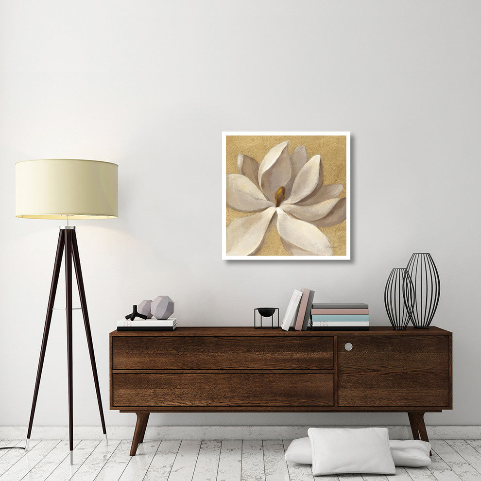 "Sunset Flower I on Gold" Digital Paper Print by Silvia Vassileva, 32"x32"