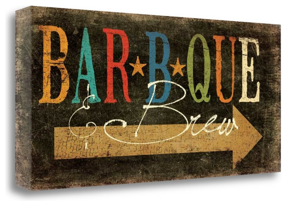"Bbq And Brew" By Jo Moulton, Giclee Print on Gallery Wrap Canvas, Ready to Hang