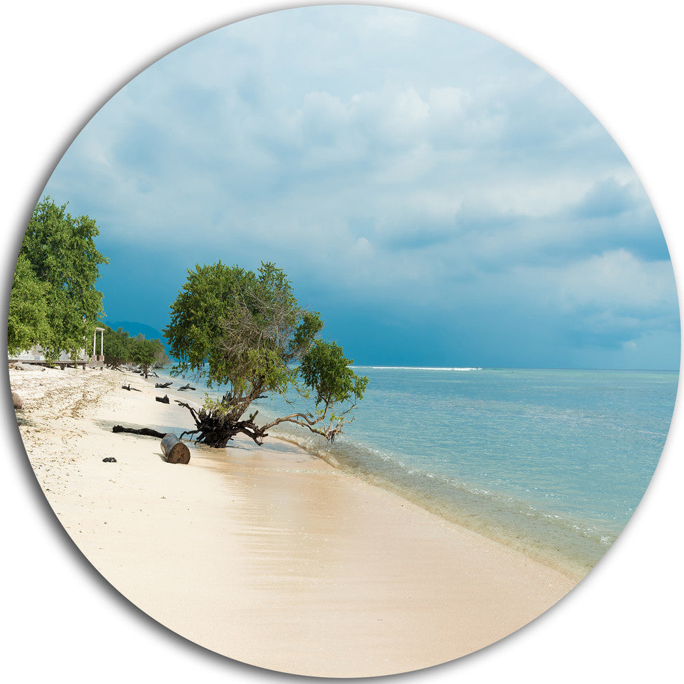 Beautiful Coastline In Indonesia, Seascape Disc Metal Artwork, 23"