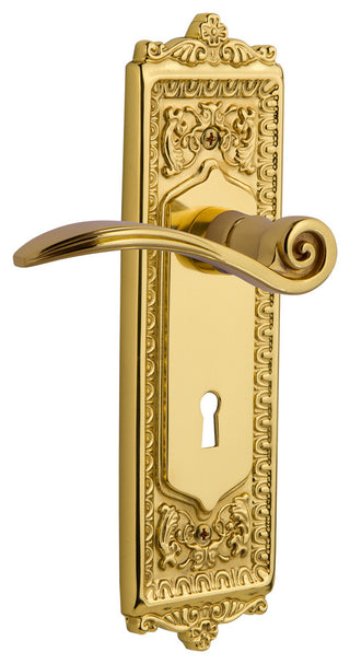 Egg & Dart Plate With Keyhole Swan Lever, Unlacquered, Double Dummy, Non