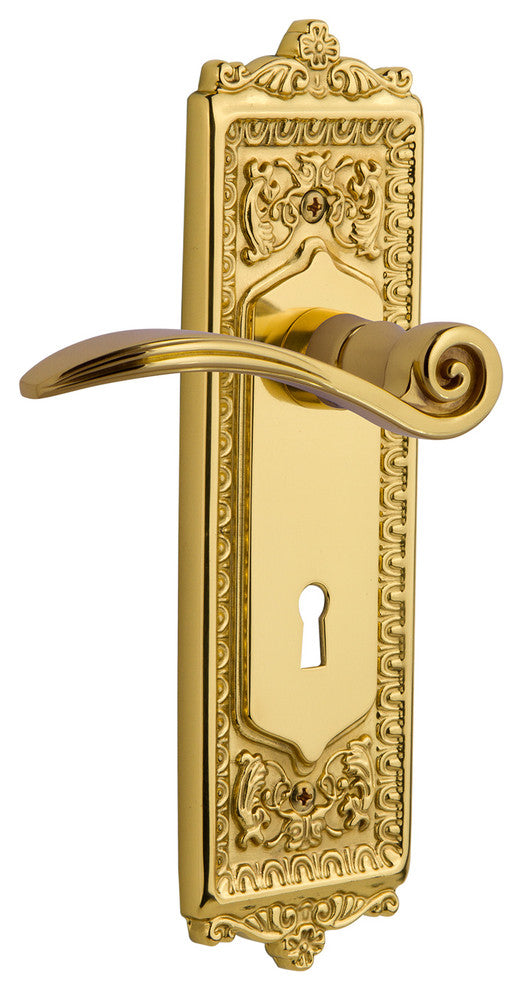 Egg & Dart Plate With Keyhole Swan Lever, Unlacquered, Double Dummy, Non