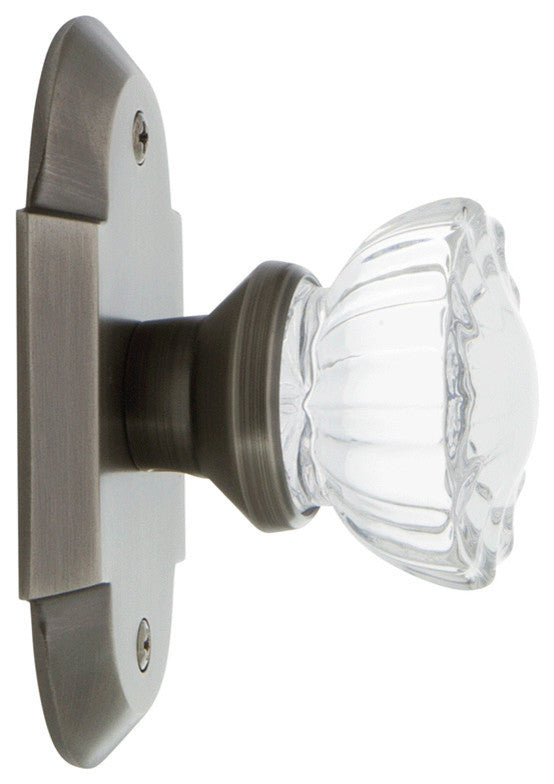 Double Cottage Plate With Crystal Knob, Antique Pewter