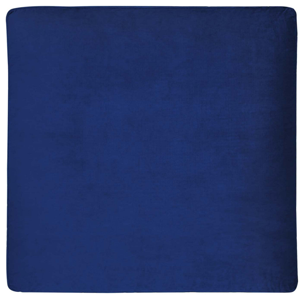 Accent Chair Ottoman, Velvet, Blue Navy, Modern, Living Lounge Hotel Hospitality