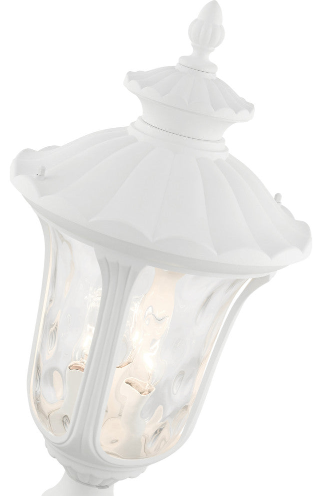 Textured White Traditional, Victorian, Sculptural, Outdoor Post Top Lantern