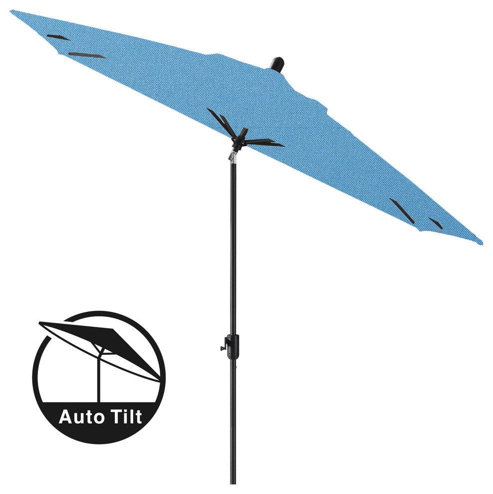10'x6.5' Rectangular Auto Tilt Market Umbrella, Antique Bronze Frame, Sunbrella