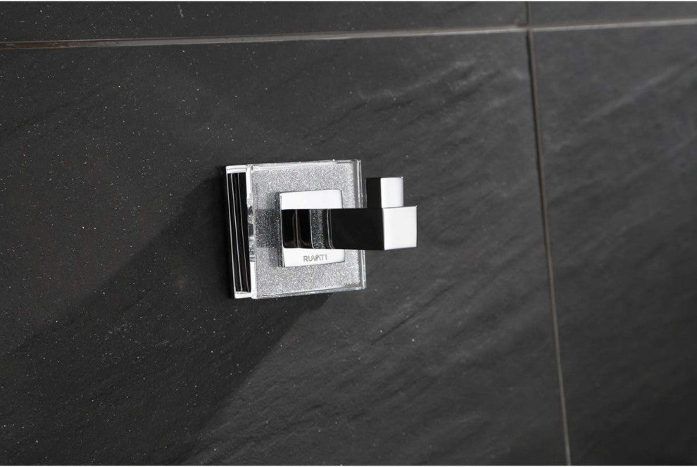 Ruvati RVA5003 Valencia Luxury Robe Hook, Crystal and Chrome