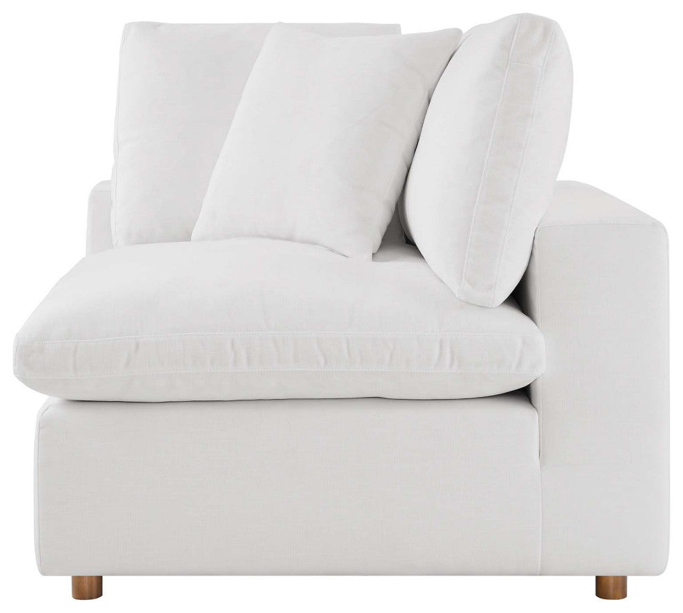 Modular Sectional Deep Sofa Set, White, Fabric, Modern, Lounge Cafe Hospitality