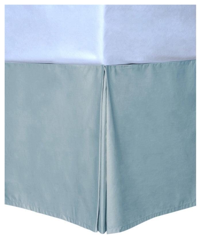 Cottonpure Colors Sustainable Cotton Bed Skirt, Blue, Cal King