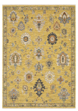 Leoness Vintage Traditional Yellow/ Multi Area Rug, 2' x 3'