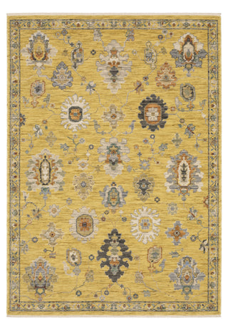 Leoness Vintage Traditional Yellow/ Multi Area Rug, 2' x 3'