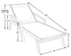 LeisureMod Marlin Chaise Lounge Chair With Arms and Fire Pit Table, Black
