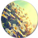 Nature With Blooming Chamomiles, Floral Disc Metal Wall Art, 11"