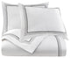 Embroidered Border Duvet Cover Set, 3 Piece, Gray, King