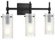 Effimero 3-Light Wall Sconce, Black With Frosted Glass
