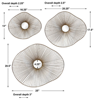 Avarie Metal Wall Art, Set of 3