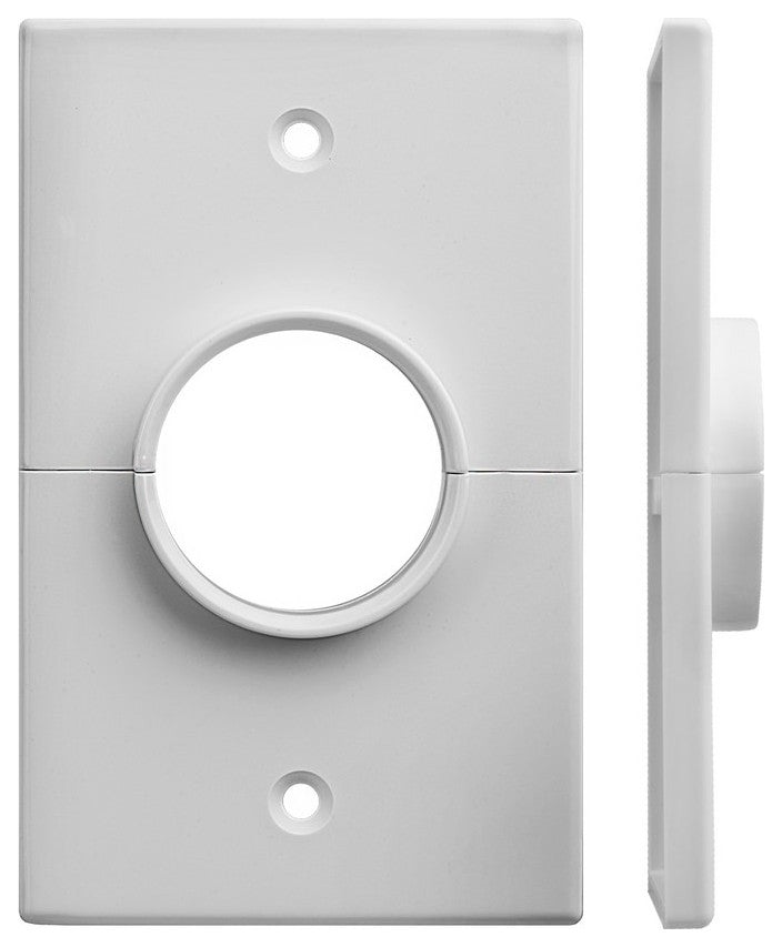 Single Gang Wall Plate With 1-3/8" Hole, White