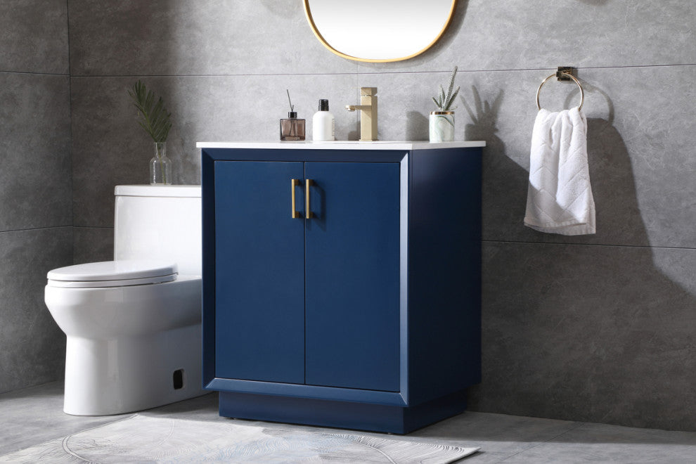 30" SIngle Bathroom Vanity, Blue