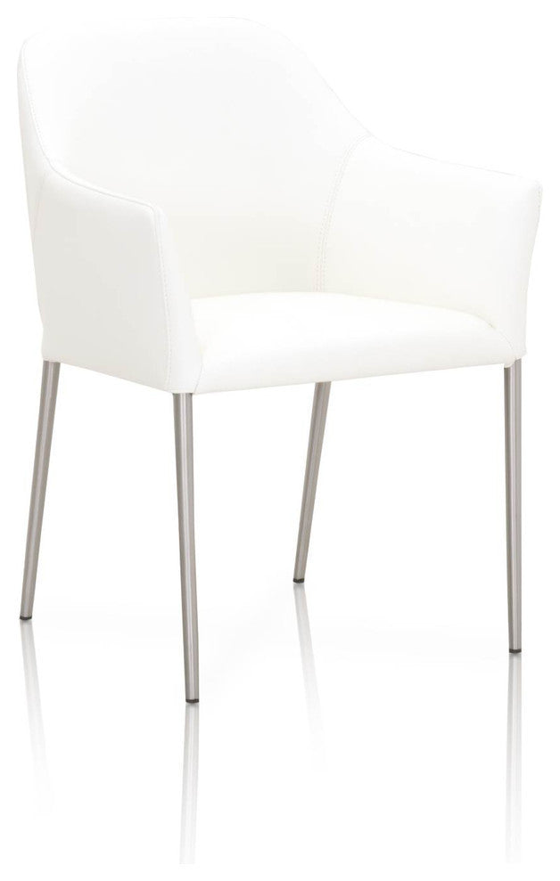 Dining Side Chair With Curved Back White