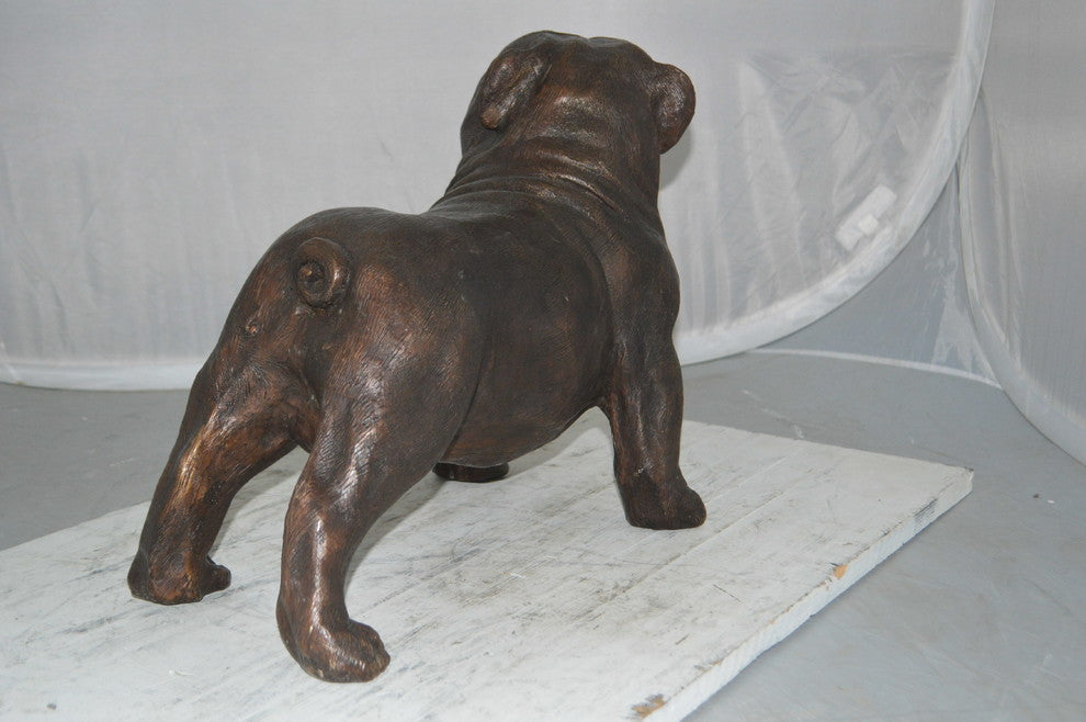 Bulldog Bronze Statue -  Size: 20"L x 9"W x 15"H.