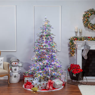 6.5' Flocked Pre-Lit Mounta" Pine