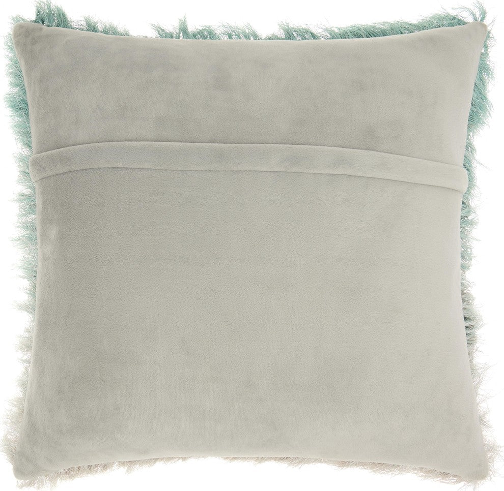 20"x20" Mina Victory Illusion Shag Throw Pillow, Celadon