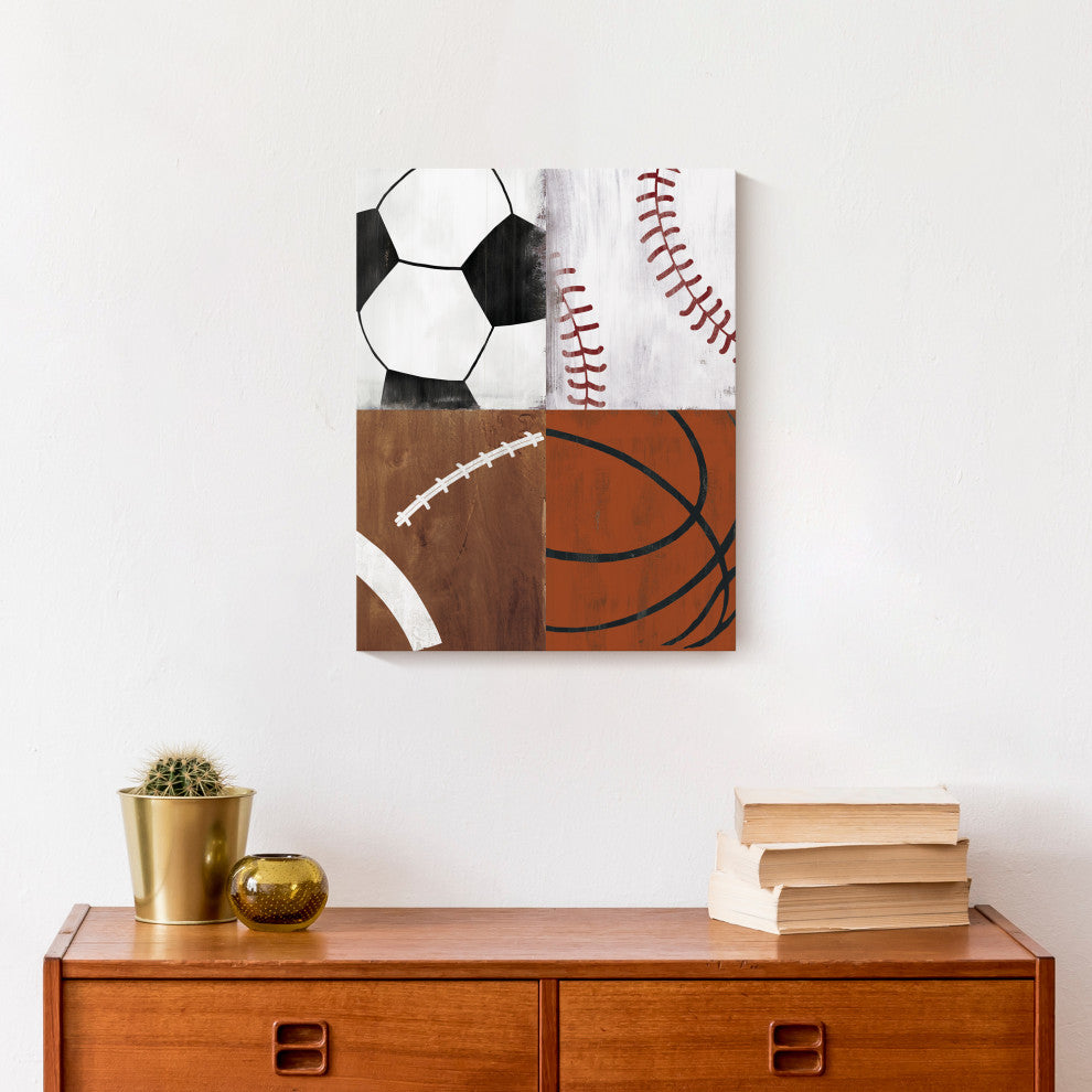 Close Up Sports Balls 11x14 Canvas Wall Art